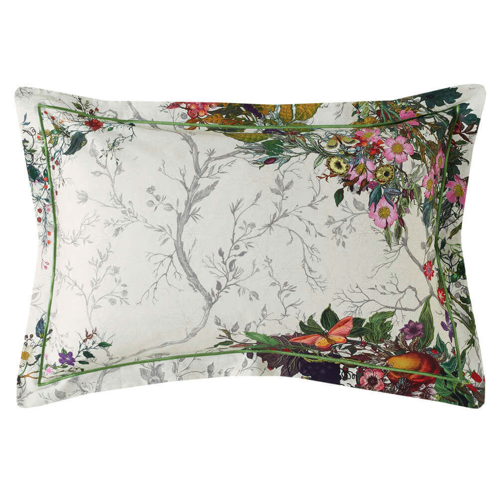 Timorous Beasties Bloomsbury Garden Dove Pair of Oxford Pillowcases